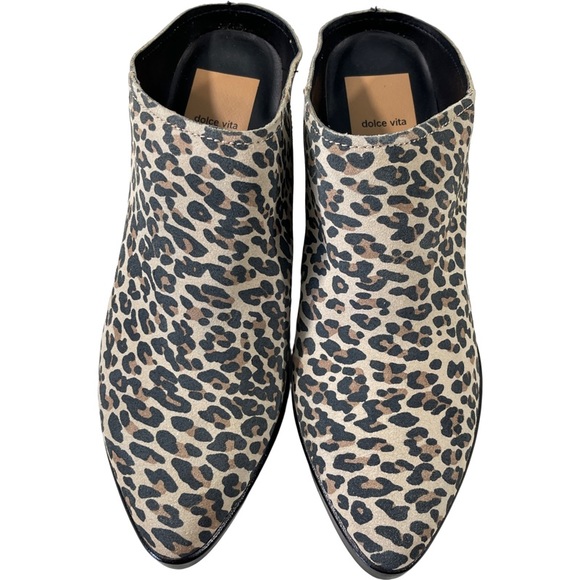Dolce Vita Regina Leopard Slip On Mules Shoes Tan Multi Size 6 - Picture 2 of 6